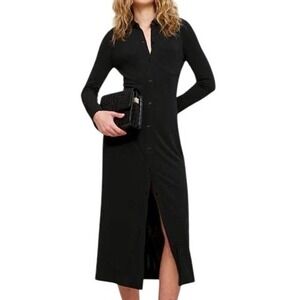 Banana Republic Black Jersey Knit Shirtdress Womens Medium NWT $150